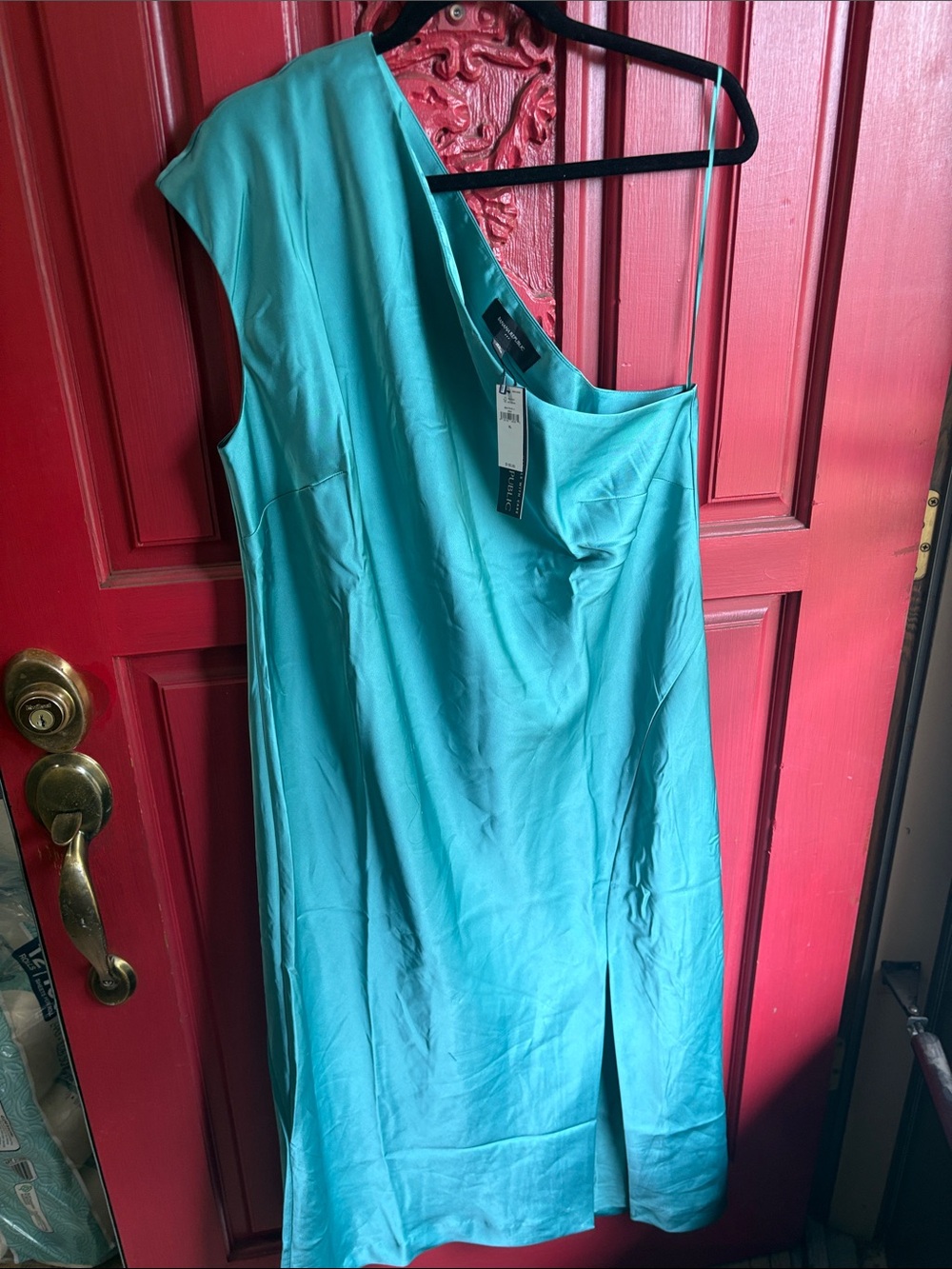 Banana Republic One-Shoulder Teal Dress P to P 24” NWT